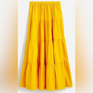 J. Crew Yellow Tiered Maxi Skirt Size XXS